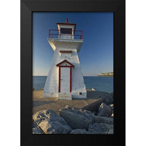 Canada, Lions Head Lighthouse on Georgian Bay Black Modern Wood Framed Art Print by Grandmaison, Mike