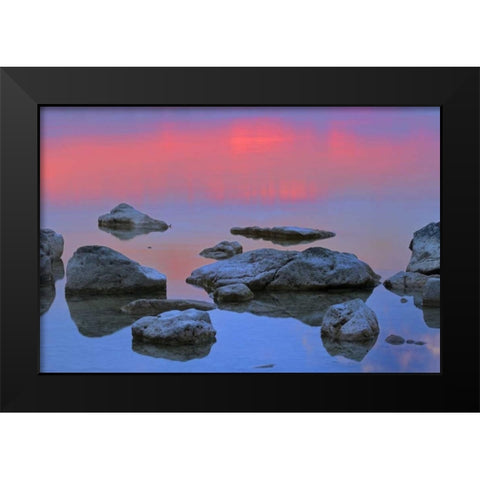 Canada, Bruce Peninsula Sunset on Berford Lake Black Modern Wood Framed Art Print by Grandmaison, Mike