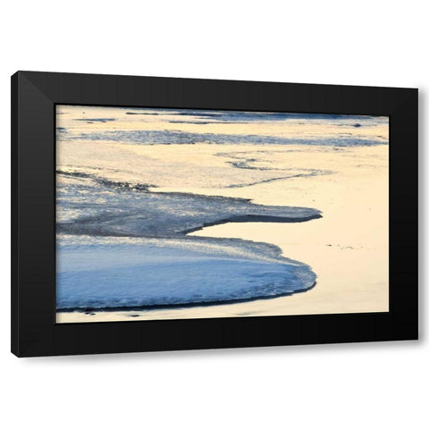 Canada, Ontario Ice patterns on Hope Bay Black Modern Wood Framed Art Print by Grandmaison, Mike