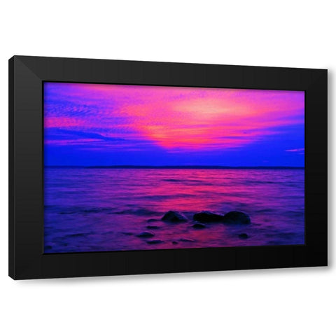 Canada, Ontario, Sunrise on Parry Sound Black Modern Wood Framed Art Print with Double Matting by Grandmaison, Mike