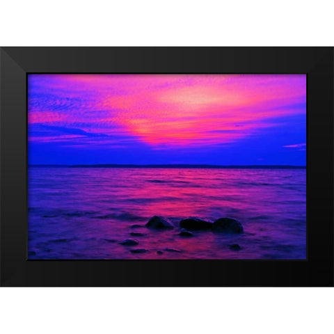 Canada, Ontario, Sunrise on Parry Sound Black Modern Wood Framed Art Print by Grandmaison, Mike