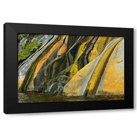 Canada, Ontario Rock face stained with runoff Black Modern Wood Framed Art Print with Double Matting by Grandmaison, Mike