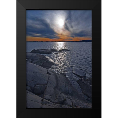 Canada, Ontario Storm front on Georgian Bay Black Modern Wood Framed Art Print by Grandmaison, Mike