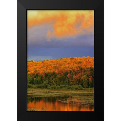 Canada, Ontario, Oxtongue Lake Sky and forest Black Modern Wood Framed Art Print by Grandmaison, Mike