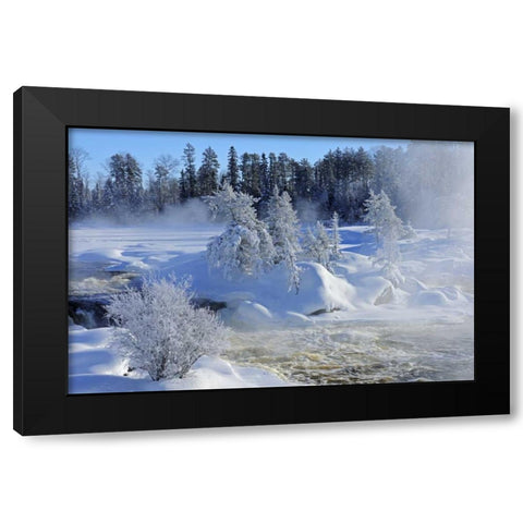 Canada, Ontario, Vermillion Bay Wabigoon River Black Modern Wood Framed Art Print by Grandmaison, Mike