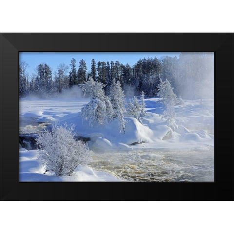 Canada, Ontario, Vermillion Bay Wabigoon River Black Modern Wood Framed Art Print by Grandmaison, Mike