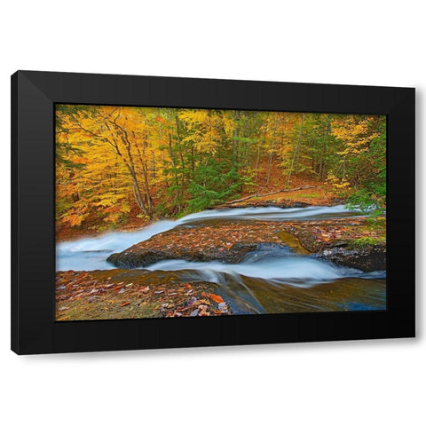 Canada-Ontario-Ullswater Waterfall at Hatchery Falls on the Skeleton River Black Modern Wood Framed Art Print with Double Matting by Jaynes Gallery