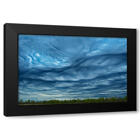 Canada-Ontario-Sault Ste Marie Asperitas clouds over Lake Superior Black Modern Wood Framed Art Print by Jaynes Gallery