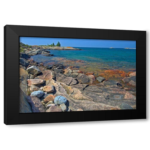 Canada-Ontario-Killarney Provincial Park-Precambrian Shield rock Black Modern Wood Framed Art Print by Jaynes Gallery