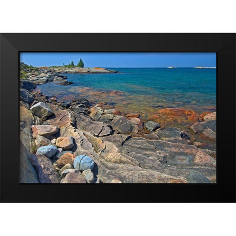Canada-Ontario-Killarney Provincial Park-Precambrian Shield rock Black Modern Wood Framed Art Print by Jaynes Gallery