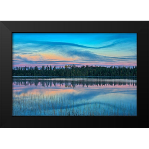 Canada-Ontario-Longlac Sunrise on Klotz Lake Black Modern Wood Framed Art Print by Jaynes Gallery