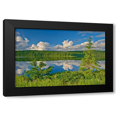 Canada-Ontario Clouds reflected in Trail Lake Black Modern Wood Framed Art Print with Double Matting by Jaynes Gallery