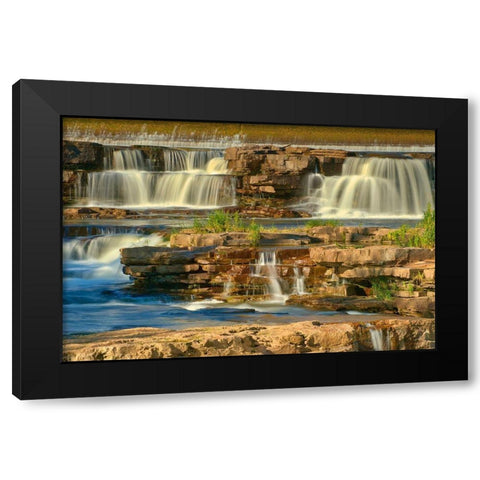Canada-Ontario-Carleton Place Mississippi River waterfalls Black Modern Wood Framed Art Print by Jaynes Gallery