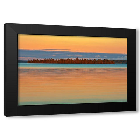 Canada-Ontario Perrault Lake at sunset Black Modern Wood Framed Art Print by Jaynes Gallery