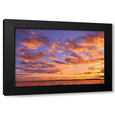 Canada-Ontario-Pakwash Lake Provincial Park-Pakwash Lake at sunset Black Modern Wood Framed Art Print by Jaynes Gallery