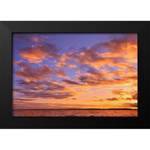 Canada-Ontario-Pakwash Lake Provincial Park-Pakwash Lake at sunset Black Modern Wood Framed Art Print by Jaynes Gallery