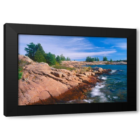 Canada-Ontario-Killarney Provincial Park Shoreline along Georgian Bay on Lake Huron Black Modern Wood Framed Art Print by Jaynes Gallery