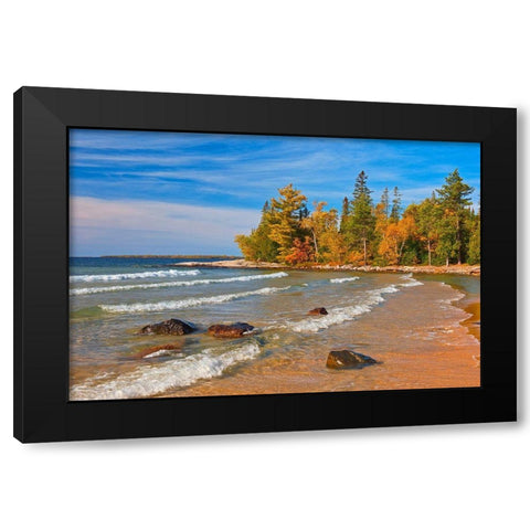 Canada-Ontario-Lake Superior Provincial Park Lake Superior at Katherine Cove Black Modern Wood Framed Art Print with Double Matting by Jaynes Gallery