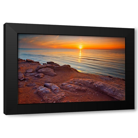 Canada-Prince Edward Island-Campbelton Sunset Northumberland Strait Black Modern Wood Framed Art Print with Double Matting by Jaynes Gallery