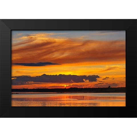 Canada-Prince Edward Island-Wood Islands Sunset over Northumberland Strait Black Modern Wood Framed Art Print by Jaynes Gallery