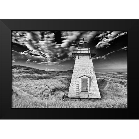 Canada-Prince Edward Island St Peters Harbour Lighthouse Canada Black Modern Wood Framed Art Print by Jaynes Gallery