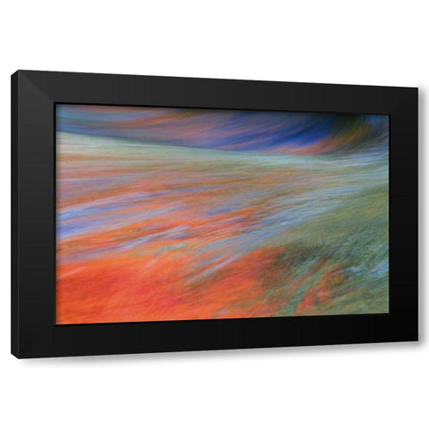 Canada, Quebec Autumn on the Riviere du Nord Black Modern Wood Framed Art Print by Delisle, Gilles