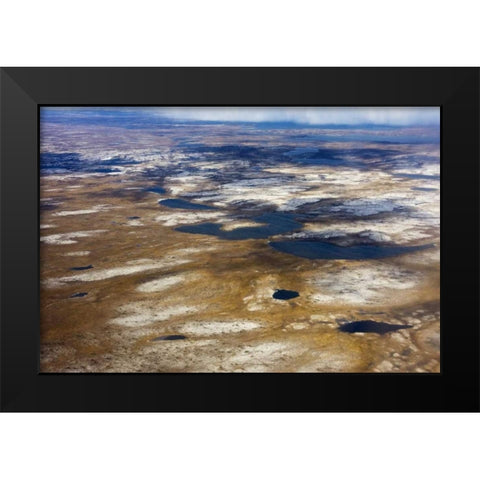 Canada, Quebec Aerial of the Nunavik region Black Modern Wood Framed Art Print by Flaherty, Dennis