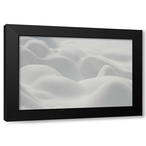 Canada, Quebec Shapes formed in fresh snow Black Modern Wood Framed Art Print by Delisle, Gilles