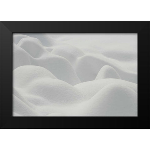 Canada, Quebec Shapes formed in fresh snow Black Modern Wood Framed Art Print by Delisle, Gilles