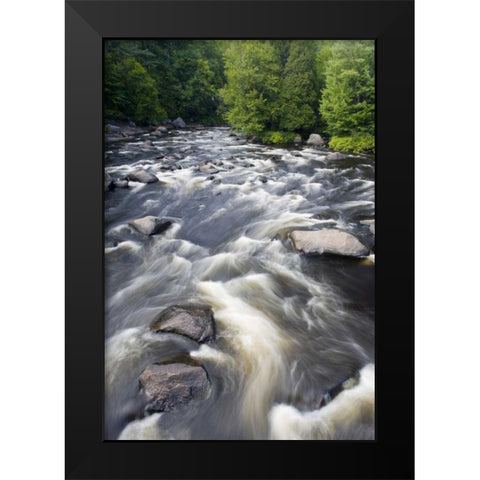 Canada, Mont-Rolland Riviere du Nord rapids Black Modern Wood Framed Art Print by Delisle, Gilles