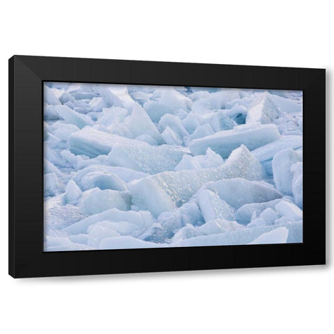 Canada, Quebec Melting ice on St Lawrence river Black Modern Wood Framed Art Print with Double Matting by Delisle, Gilles
