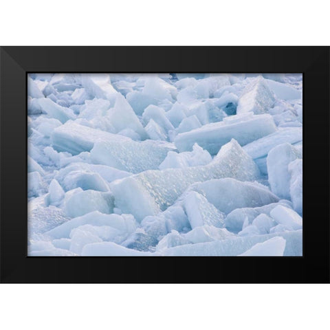 Canada, Quebec Melting ice on St Lawrence river Black Modern Wood Framed Art Print by Delisle, Gilles