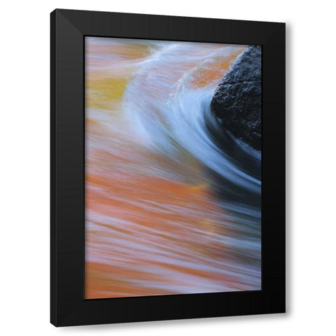 Canada, Quebec Autumn along Riviere du Nord Black Modern Wood Framed Art Print by Delisle, Gilles