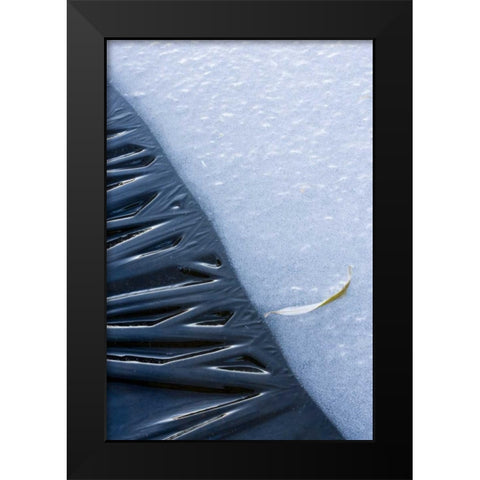 Canada, Quebec, Lakeshore ice Black Modern Wood Framed Art Print by Delisle, Gilles