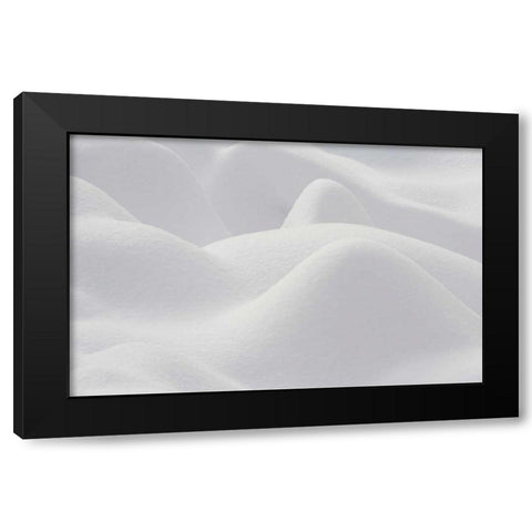 Canada, Quebec, Snow patterns over rocks Black Modern Wood Framed Art Print by Delisle, Gilles