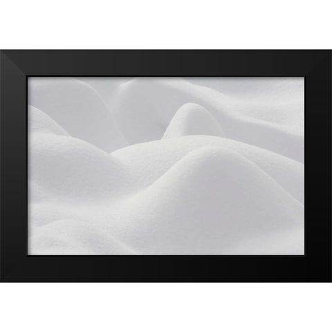 Canada, Quebec, Snow patterns over rocks Black Modern Wood Framed Art Print by Delisle, Gilles