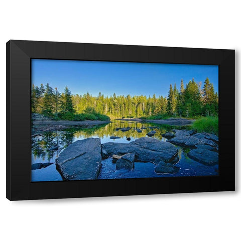 Canada-Quebec-La Mauricie National Park Ruisseau Bouchard Creek landscape Black Modern Wood Framed Art Print with Double Matting by Jaynes Gallery