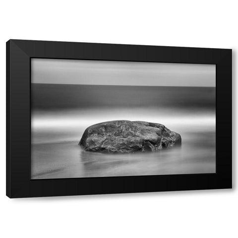 Canada-Quebec-Pointe-aux-Anglais Rock on shore of Gulf of St Lawrence Black Modern Wood Framed Art Print by Jaynes Gallery