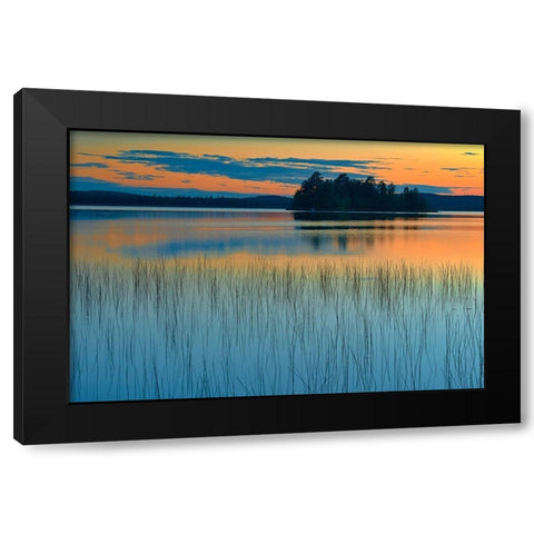 Canada-Quebec-Belleterre Sunset reflection on Lac des Sables Black Modern Wood Framed Art Print by Jaynes Gallery