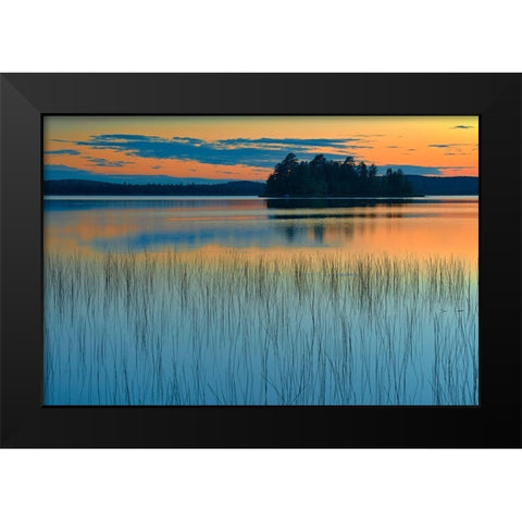 Canada-Quebec-Belleterre Sunset reflection on Lac des Sables Black Modern Wood Framed Art Print by Jaynes Gallery