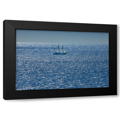 Canada-Quebec-LAnse-Pleureuse Sailboat on Gulf of St Lawrence Black Modern Wood Framed Art Print with Double Matting by Jaynes Gallery