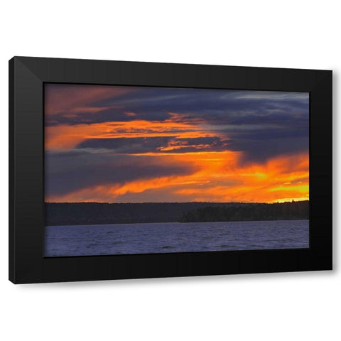 Canada, Prince Albert NP Storm on Waskesiu Lake Black Modern Wood Framed Art Print by Grandmaison, Mike
