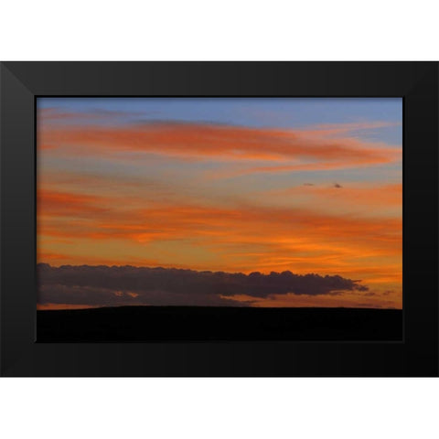 Canada, Saskatchewan, Sunset over grasslands Black Modern Wood Framed Art Print by Grandmaison, Mike