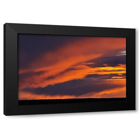 Canada Storm over Prince Albert NP at sunset Black Modern Wood Framed Art Print with Double Matting by Grandmaison, Mike