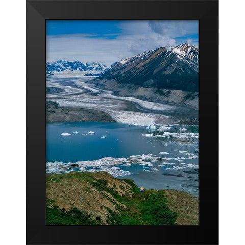 Camping near Lowell Lake-Alsek River-Kluane National Park-Yukon-Canada Black Modern Wood Framed Art Print by Garber, Howie