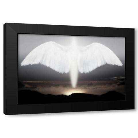 Artistic creation of angel or spirit Black Modern Wood Framed Art Print with Double Matting by Zuckerman, Jim