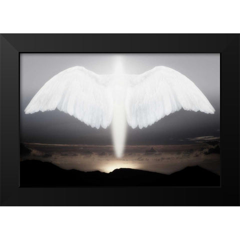 Artistic creation of angel or spirit Black Modern Wood Framed Art Print by Zuckerman, Jim
