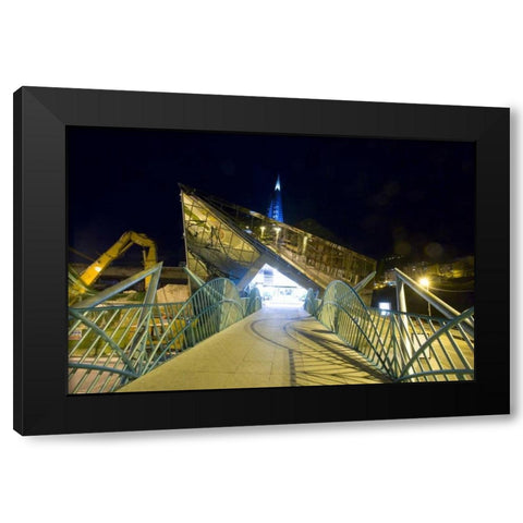 Andorra, Exterior of modern public spa Black Modern Wood Framed Art Print with Double Matting by Zuckerman, Jim