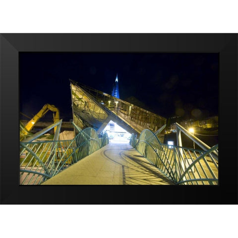 Andorra, Exterior of modern public spa Black Modern Wood Framed Art Print by Zuckerman, Jim