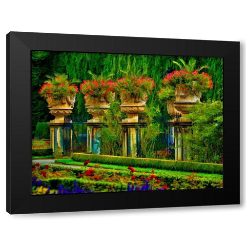 Austria-Salzburg Abstract of formal gardens at Mirabell Palace Black Modern Wood Framed Art Print by Jaynes Gallery